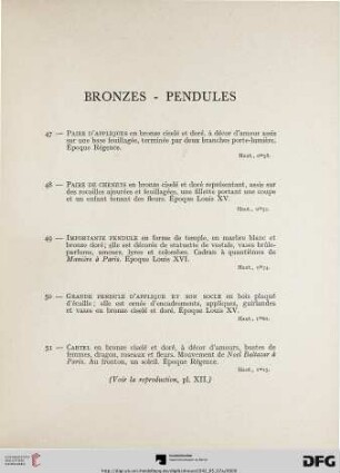 Bronzes – Pendules(Nr. 47-51)