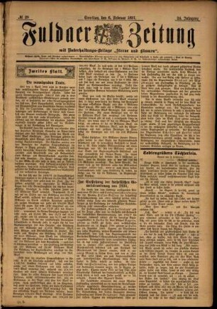 Zweite Ausgabe vom Samstag, den 06. Februar 1897.
