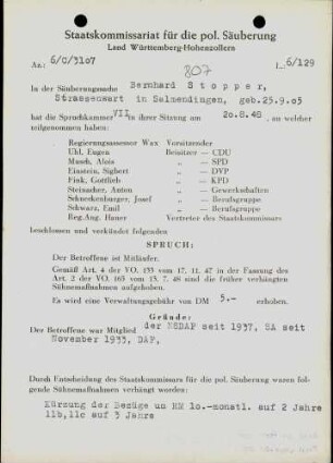 Stopper, Bernhard