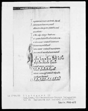 Sequentiar - Tropar aus Weingarten — Initiale I (ohannes), Folio 4verso