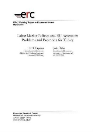 Labor Market Policies and EU Accession: Problems and Prospects for Turkey