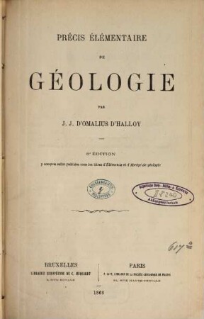 Précis élémentaire de géologie