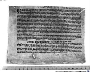 Forma confessionalis et absolutionis pro tuitione orthodoxae fidei contra Turcos. 1490