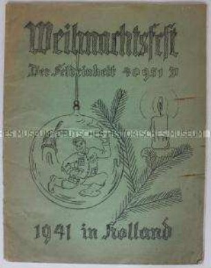 Grafisch gestaltete Festzeitung einer Wehrmachtseinheit zu Weihnachten