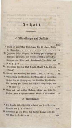 V-VI Inhaltsverzeichnis
