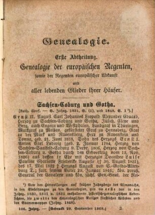 Gothaischer genealogischer Hofkalender nebst diplomatisch-statistischem Jahrbuch, 106. 1869