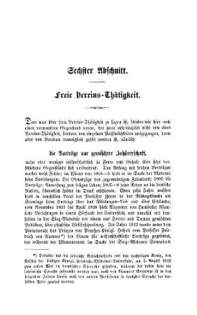 Sechster Abschnitt. Freie Vereins-Thätigkeit