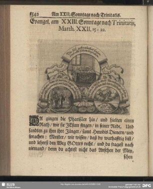 Evangel. am XXIII. Sonntage nach Trinitatis, , Matth. XXII. 15. – 22.