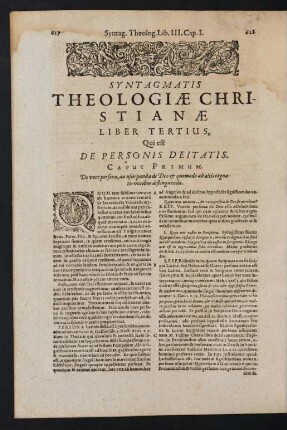 Liber Tertius, Qui est De Personis Deitatis. Caput Primum. - Caput XI.