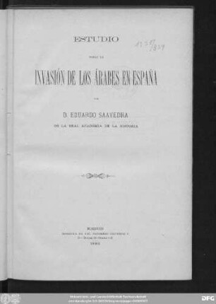 Estudio sobre la invasión de los Árabes en España