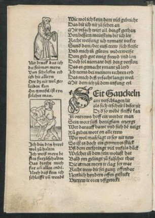 Seit Gauckeln am verschlagen lit als sich erscheint in diser zit ...