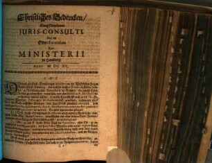 Christliches Bedencken, Eines fürnehmen Iuris-Consulti, über die Eids-Formulam Rev. Ministerii zu Hamburg