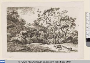 Landschaft mit Schafherde