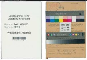 Entnazifizierung Heinrich Winkelmann , geb. 04.09.1890 (Hilfswachtmeister)
