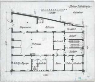 Fischer, Theodor; Friedrichshafen; Postgebäude - Grundriss EG