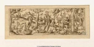 Orpheus, den Tieren vorspielend
