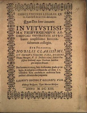 Conclusiones legales ex tit. Cod. et ff. de rei vindicatione desumptae
