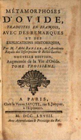 Métamorphoses D'Ovide, 3