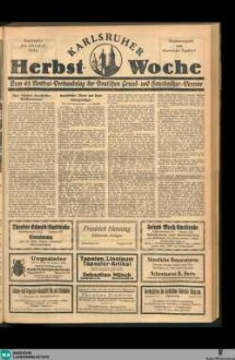 Karlsruher Tagblatt, Karlsruher Herbst-Woche