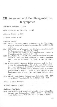 XII. Personen- und Familiengeschichte, Biographien