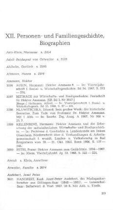 XII. Personen- und Familiengeschichte, Biographien