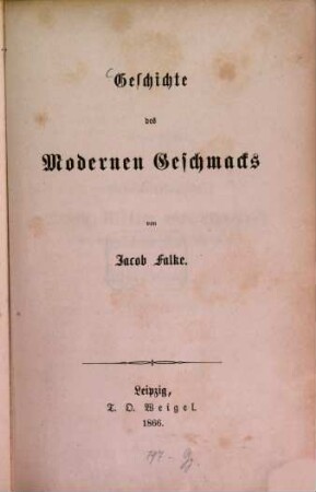 Geschichte des modernen Geschmacks