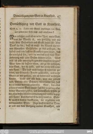 [17)] Demüthigung vor Gott in Krankheit.