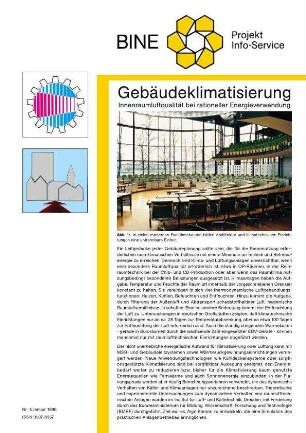 Gebäudeklimatisierung. Innenraumluftqualität bei rationeller Energieverwendung.