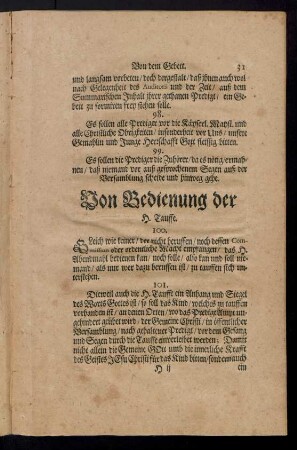 Von Bedienung der H. Tauffe.