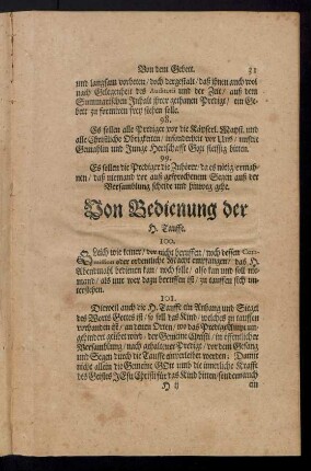 Von Bedienung der H. Tauffe.