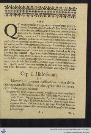 Capitulum I Historicum