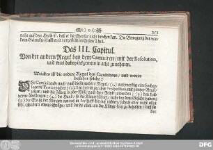 Das III. Capitul. Von der andern Regul bey dem Caminiren, mit der Resolution, und was dabey insgemein in acht zu nehmen.