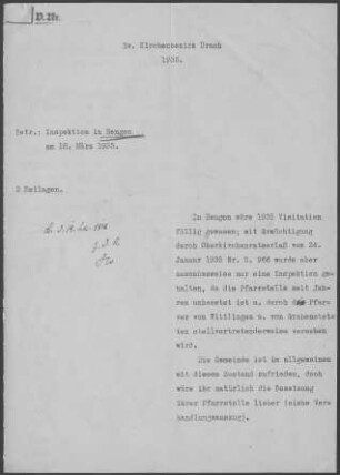 Hengen: Inspektionsbericht 1935