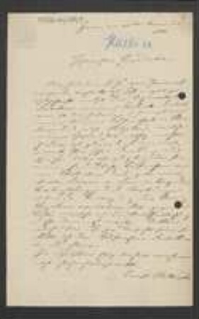 Brief von Ernst Hallier an August Emanuel Fürnrohr