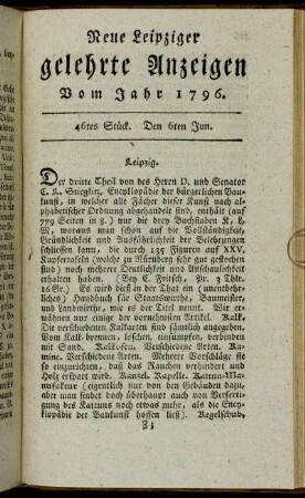 46tes Stück. Den 6ten Jun.