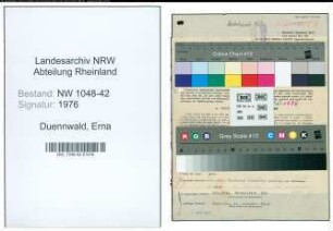 Entnazifizierung Erna Duennwald , geb. 17.02.1904 (Verwaltungsangestellte)