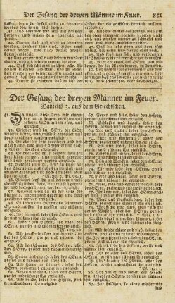 Der Gesang der dreyen Männer im Feuer.