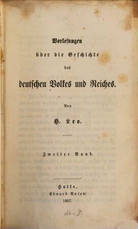 Vorlesungen über die Geschichte des deutschen Volkes und Reiches, 2