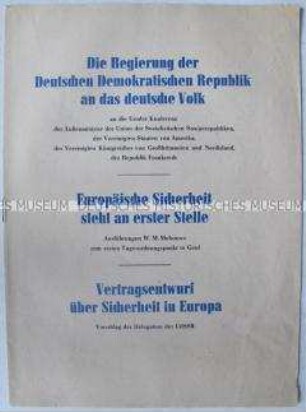 Sonderdruck mit Dokumenten und Stellungnahmen zur Genfer Außenministerkonferenz 1955