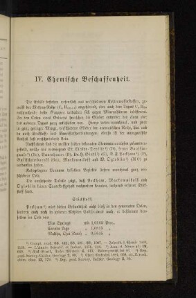 IV. Chemische Beschaffenheit.