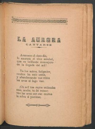 La aurora : Cantarse