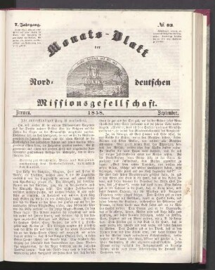 8. Jahrgang. N° 93. Bremen. 1858. September