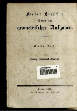 Th. 4: Meier Hirsch's Sammlung geometrischer Aufgaben. Th. 4