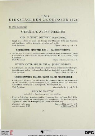 Gemälde alter Meister (Nr. 1-40)