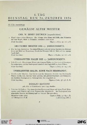 Gemälde alter Meister (Nr. 1-40)