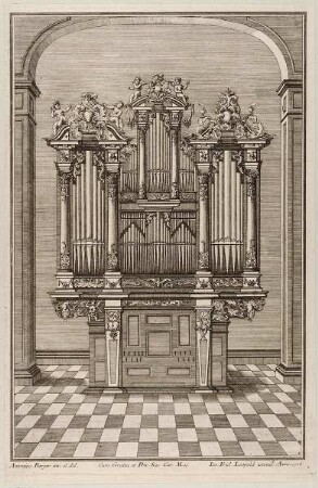 Orgel, Blatt 8 aus der Folge "Accurater Entwurff gantz neu inventirter u. noch nie an das Tagesliecht gekommener Orgelkästen"