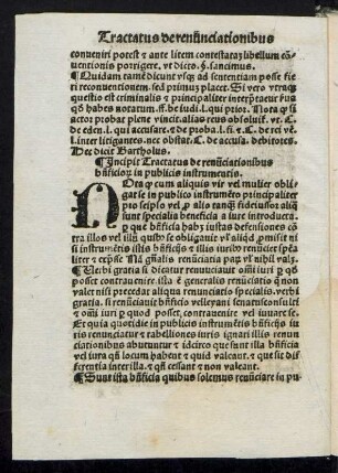 Incipit Tractatus de renunciationibus beneficiorum in publicis instrumentis.