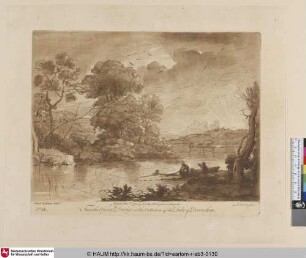 [Landschaft mit Fischzug bei Sonnenuntergang; A Landscape, at Sun-set, with Fishermen drawing a Net]