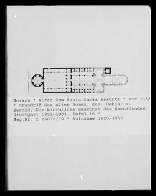 Grundriss des alten Doms Santa Maria Assunta in Novara