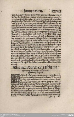 Wie man durch ein tafeln machen mag Horologia uff die ebne. Das VIII. Capitel.